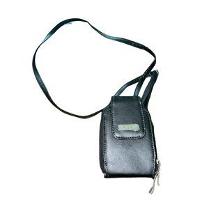 VTG 90's Buxton Black Wallet Purse Crossbody Strap & Belt Loop Cell Phone Pocket